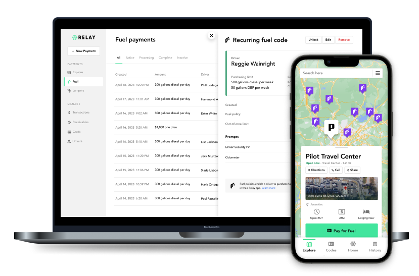 Fleet Payments Solutions for Carriers Relay Payments